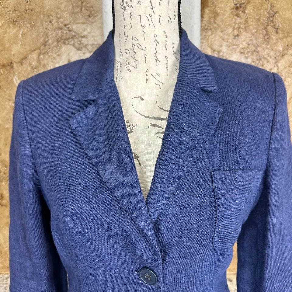 Chaqueta Blazer Missoni Sport Mujer 6 Lino Preppy Azul Deconstruido Italia Foto 3 de 4