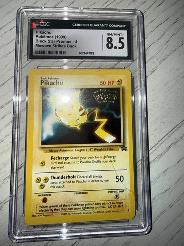 Pikachu 1999 Black Star Promos 4 Mewtwo Strikes Back CGC 8.5 NM/Mint