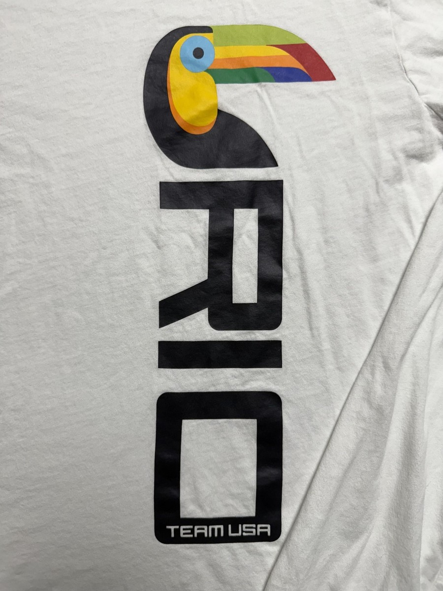 Team USA Shirt Mens 2XL White Long Sleeve Olympic Rio 2016 Polo