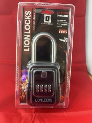 Lion Locks Property Lock Box  Combination Key Storage   Outdoor/Indoor 5-Key Cap