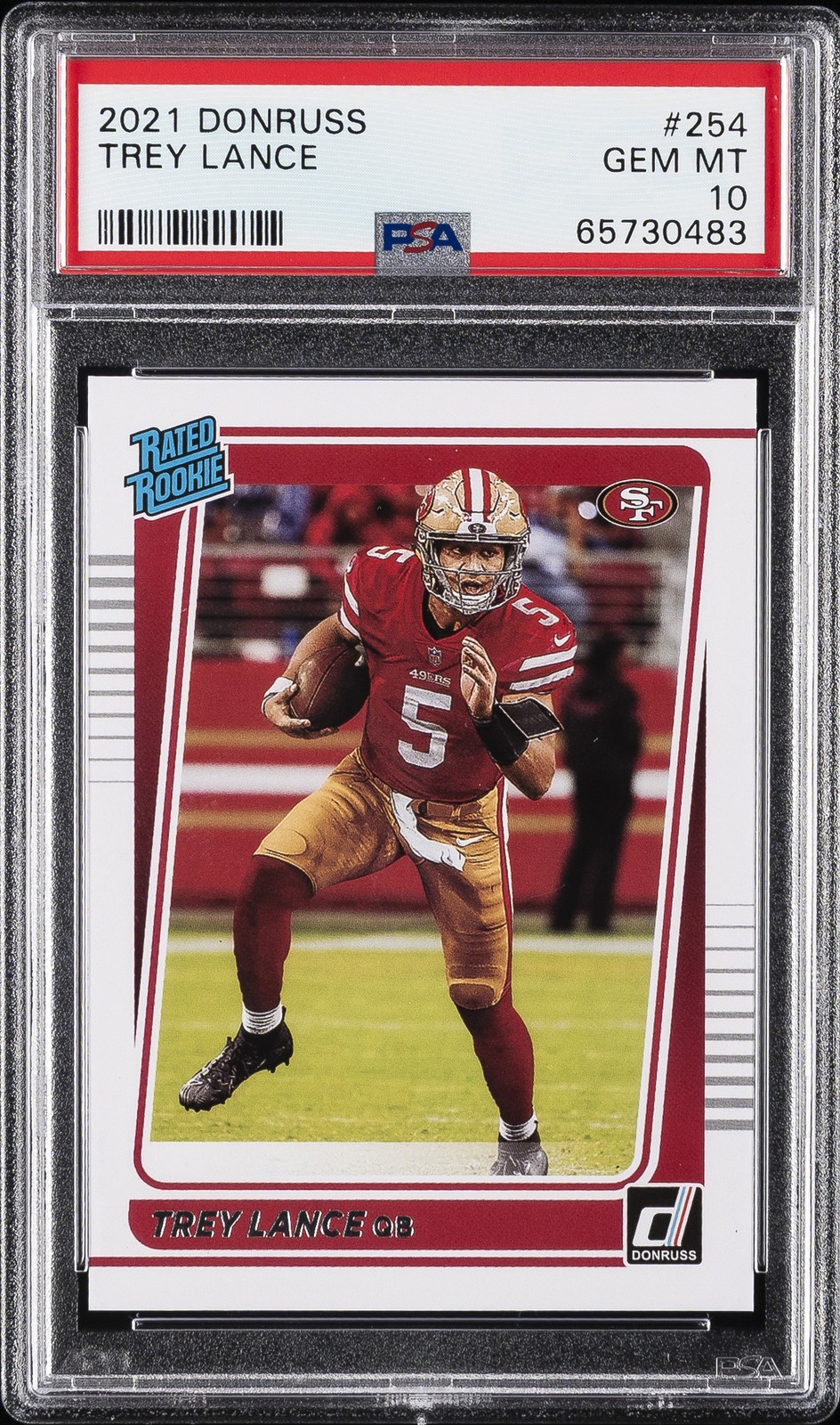 2021 PANINI DONRUSS #254 TREY LANCE ROOKIE RC PSA 10