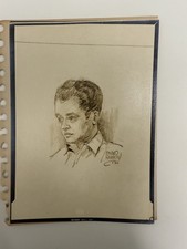 Original Portrait Drawing by Edward Karnow 1990 ? Signed Male Sketch Art 