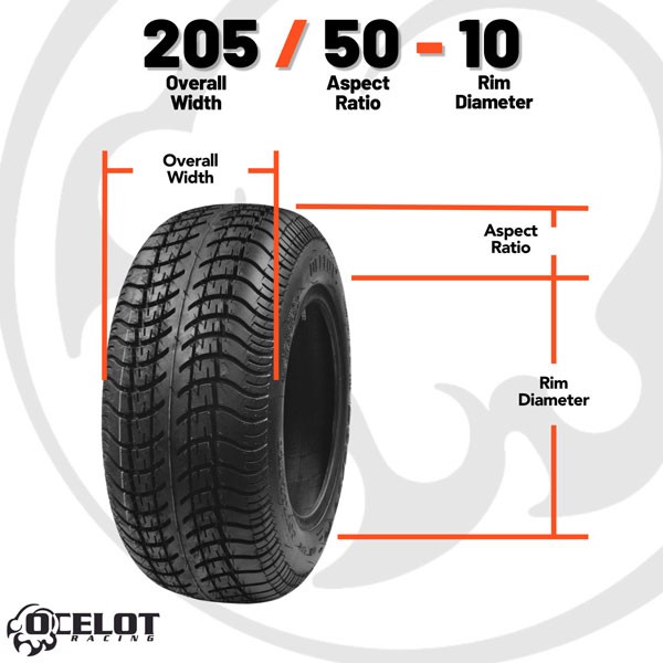 205/50-10 Ocelot Course Pro Golf Cart Tire