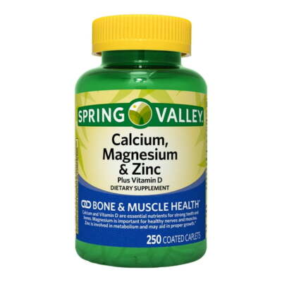 Spring Valley Calcium, Magnesium & Zinc Plus Vitamin D3 Coated Caplets, 250 CT