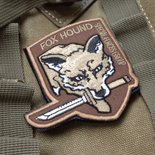 Metal Fox Hound Specia Forces Groups Fox hound  Tactical Hook Loop Patch Desert - Picture 1 of 6