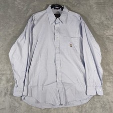 Chaps Ralph Lauren Shirt Mens 17 34/35 Blue Button Down Long Sleeve