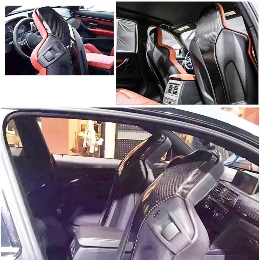 Real Carbon Fiber Seat Back Trim Covers 4PCS For BMW F87 M2 F80 M3 F82 M4 - Image 3 of 4