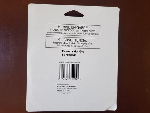 Neu in Verpackung Prinzessin Charm Perlen Armbänder 4 kt Party Gastgeschenke rosa lila - Bild 2 von 2