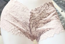 Victorias secret L Rare Vintage Rose lilac Boyshort Lace Shortie Panty Soft