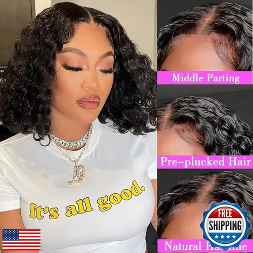ISEE Hair M Cap 9x6 Bob Wig Human Hair Glueless Wigs Pre Plucked Pre Cut HD L - Picture 3 of 5