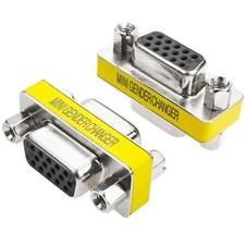 5-Pack VGA Coupler 15 Pin SVGA Female to Female Mini Gender Changer Adapter