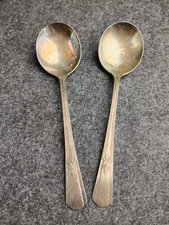 Wm Rogers Mfg Co IS Silver Plate SOVEREIGN  Round Soup Spoon Lot of 2