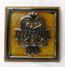 Altes Konrad Galaaen Porsgrund Porselen Norwegen Keramik Wandbild 1972 Fliese