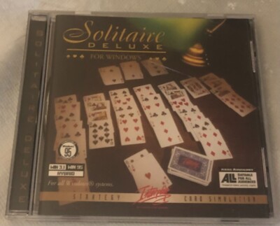 Solitaire Deluxe PC Game 386 Windows 95 Jewel Case Interplay 1995 Computer Game