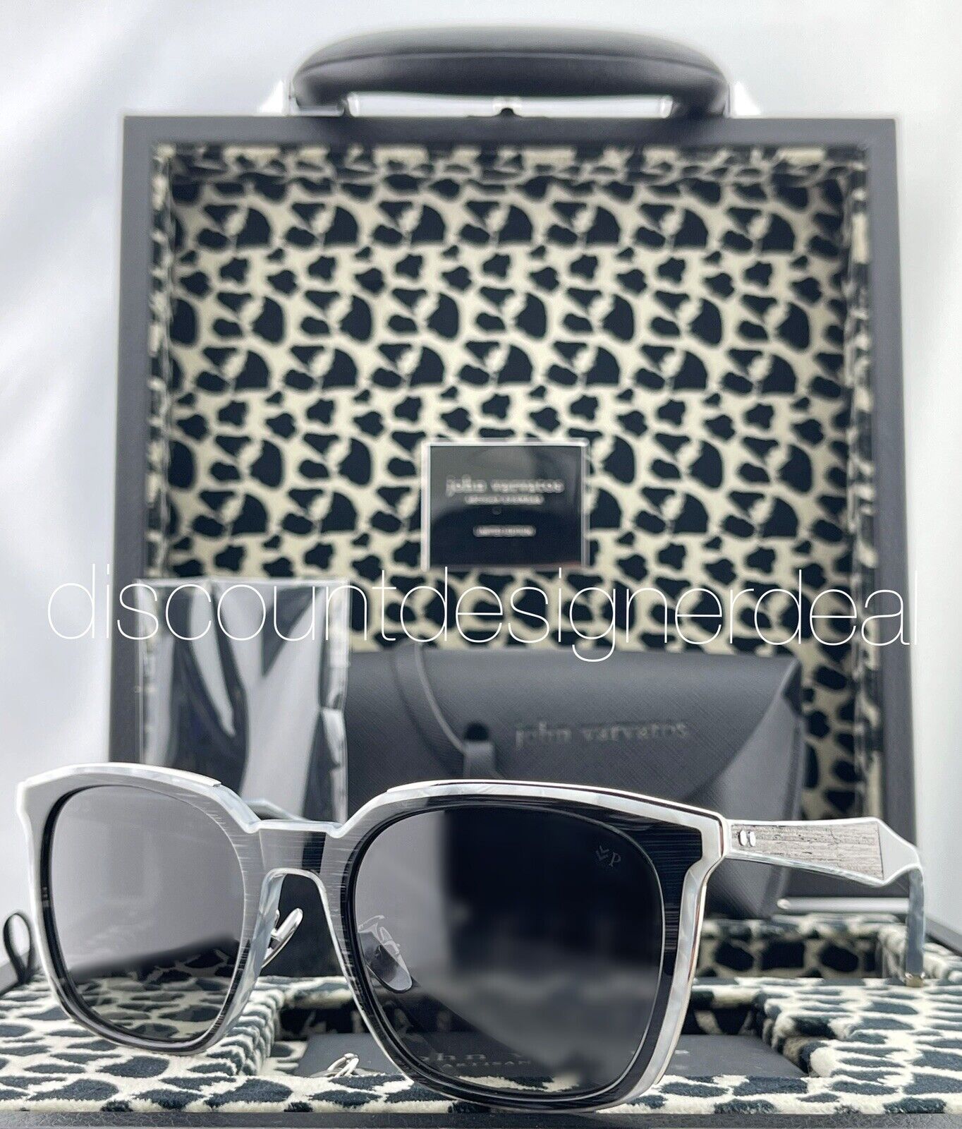 John Varvatos Sunglasses Limited Edition JV103 Black Pearl Gray Polarized Lens