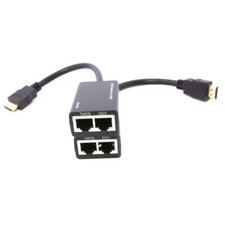 HDMI Over RJ45 CAT5e CAT6 UTP LAN Ethernet Balun Extender Repeater - 1080P