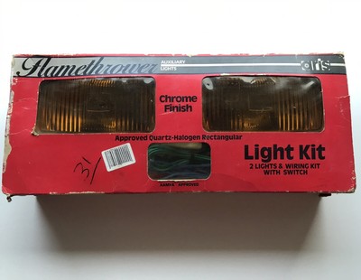 ARIS Flamethrower Fog Light Kit Chrome Finish Aux Lights Rectanglular 1075K Vtg