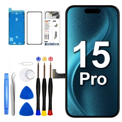 LMQ Display Set für iPhone 15 PRO LCD Bildschirm Ersatz OLED INCELL 3D Touch Screen