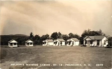 Nelson's Wayside Cabins Rt 18 Franconia NH RPPC Real Photo Postcard c1950s