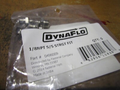 DynaFlo  1/8''-27 Straight Stainless Steel Grease Fitting w/Ball Check QTY 5