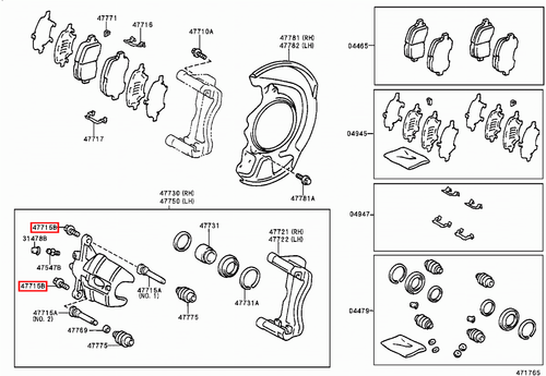 Genuine Pruis ZVW55 ZVW51 ZVW50 RAV4 ACA30 Front Disc Brake Caliper Bolt x2 - Picture 15 of 20