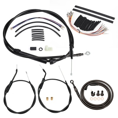 Dyna Extended Clutch Cable Brake Line for 96-06 Low Rider No ABS 14'' handlebar