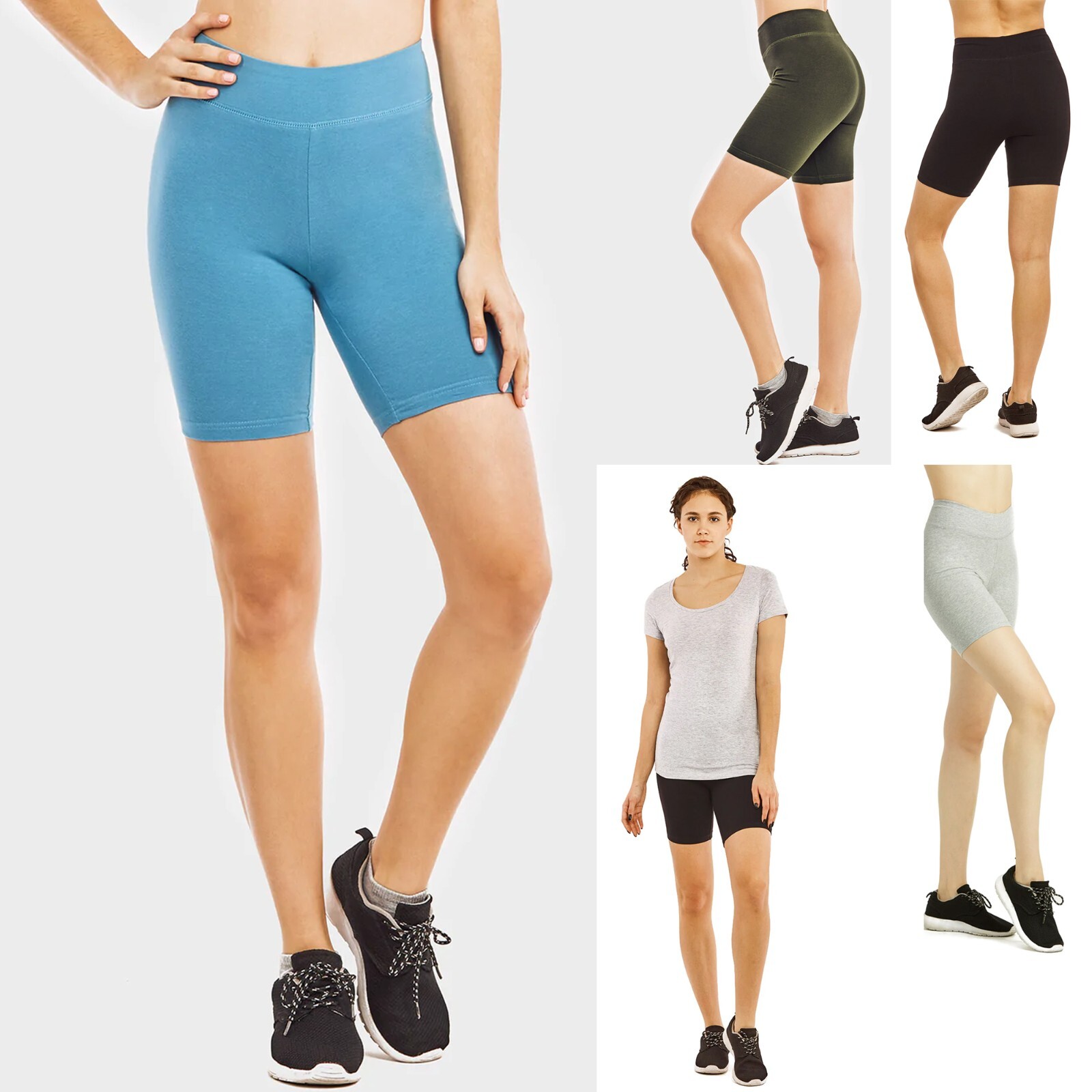 Women's Fitness Bike Shorts Stretch Leggings Soft Cotton Spandex Yoga  Workout | eBay
