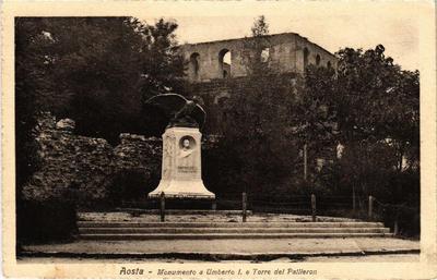 CPA AK OSTA Denkmal für Umberto I. und Torre del Pailleron ITALIEN (531948)