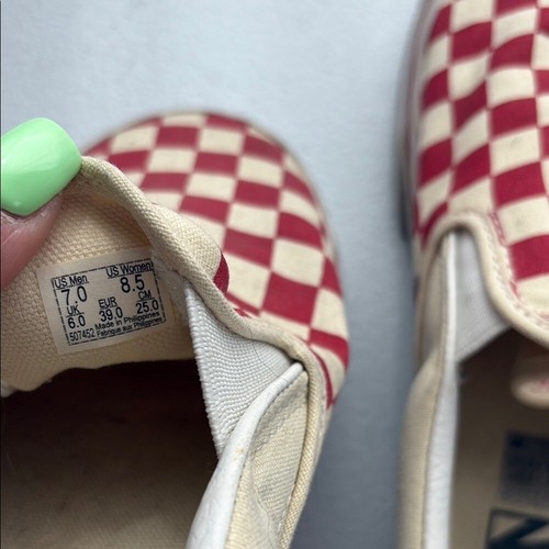 Vans women's Red Checkered Slip-On Shoes - Picture 6 of 6