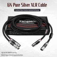 Pair 6N Pure Silver XLR Cable HIFI Audio Micr...