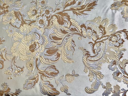 Neu 70" Runde Gold Silber Hellbeige Blumen Jacquard Tischdecke - Bild 2 von 3