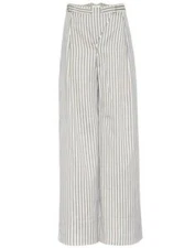 Zimmermann Bowerbird Trouser | Ash Stripe | Wide Leg, High Waist
