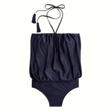 J. Crew Draped Blouson One Piece Swimsuit Women's Plus 24 Black New Halter