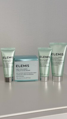 Neu ELEMIS PRO COLLAGEN Set 4 Teile Eye Cream, Night Cream, Marine Cleanser