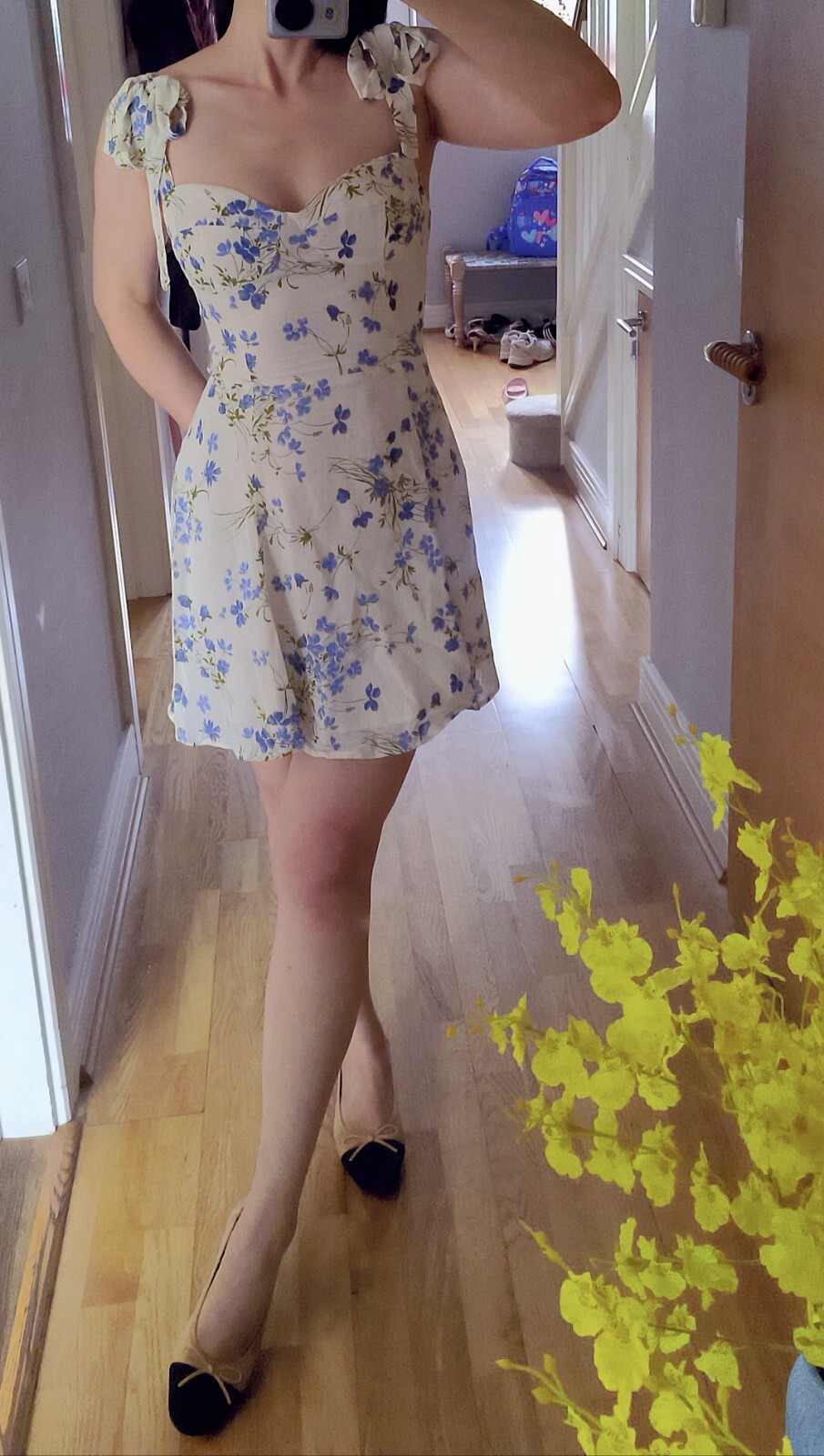 RRP £285 New With Tags Reformation Niara Dress US 2 UK 6 Blue White Floral image 8