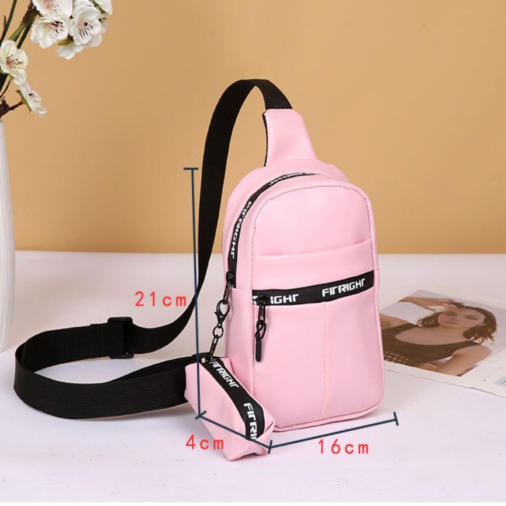 Solid Color Shoulder Bag with Coin Purse Chest Packs Fashion Crossbody