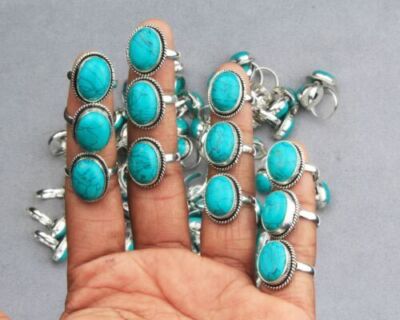 Good Luck Turquoise Gemstone 925 Sterling Silver Plated Wholesale