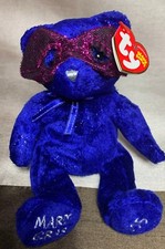 TY Beanie Baby - Mardi Gras Bear 7.5 inch - MWMTs - Good Condition 2004