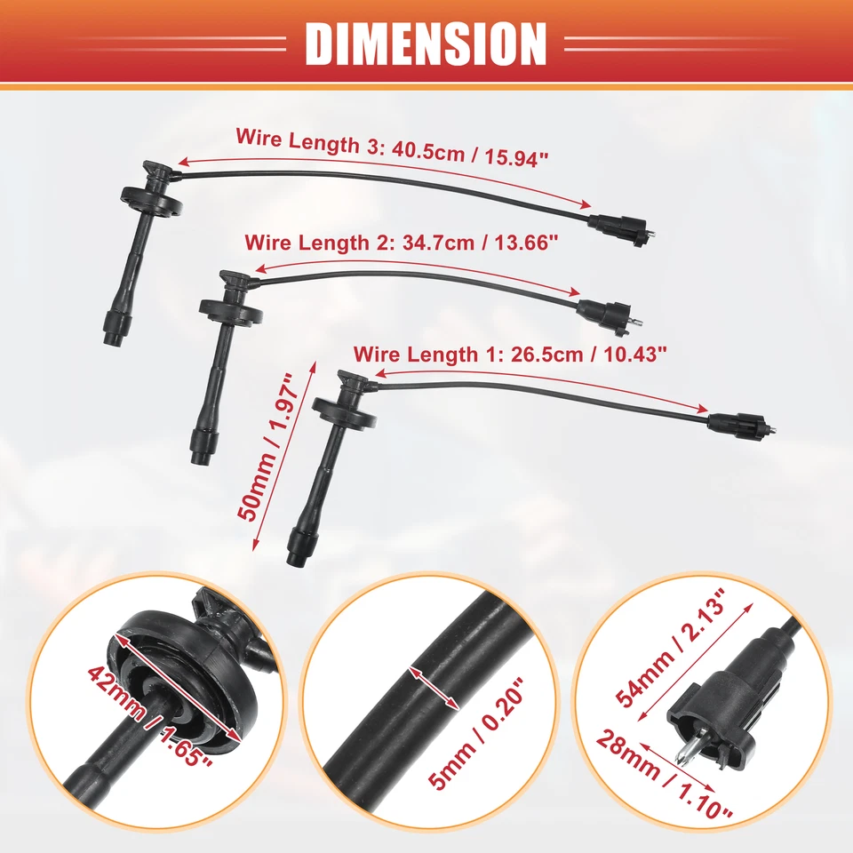 Pack of 4 for Toyota Corolla 1998-2002 Spark Plug Ignition Coil Harness Cable - Image 3 of 4