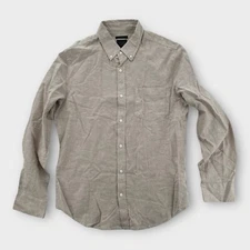 14th & Union Shirt Mens Medium Trim Fit Button Up Long Sleeve Pocket Linen Blend