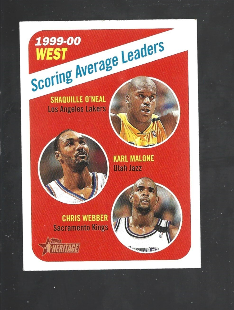 2000-01 Topps Heritage #147 Shaquille O'Neal / Karl Malone / Chris Webber card