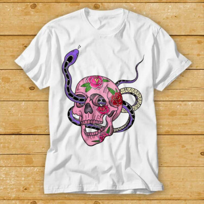 Neo Traditional Sugar Skull Snake T-Shirt 1940