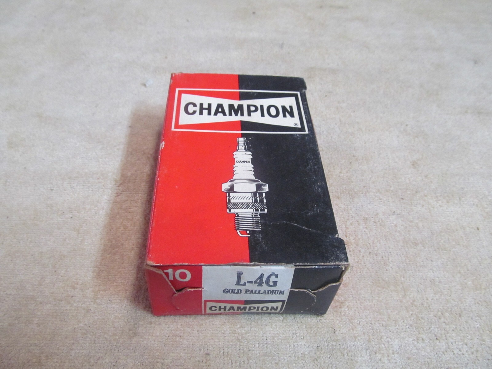 8 NOS CHAMPION SPARK PLUGS, PART NUMBER L-4G, GOLD PALLADIUM ELECTRODE.
