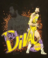 LOS ANGELES LAKERS med T shirt Vlade DiVac basketball Serbian tee Salem 1990s