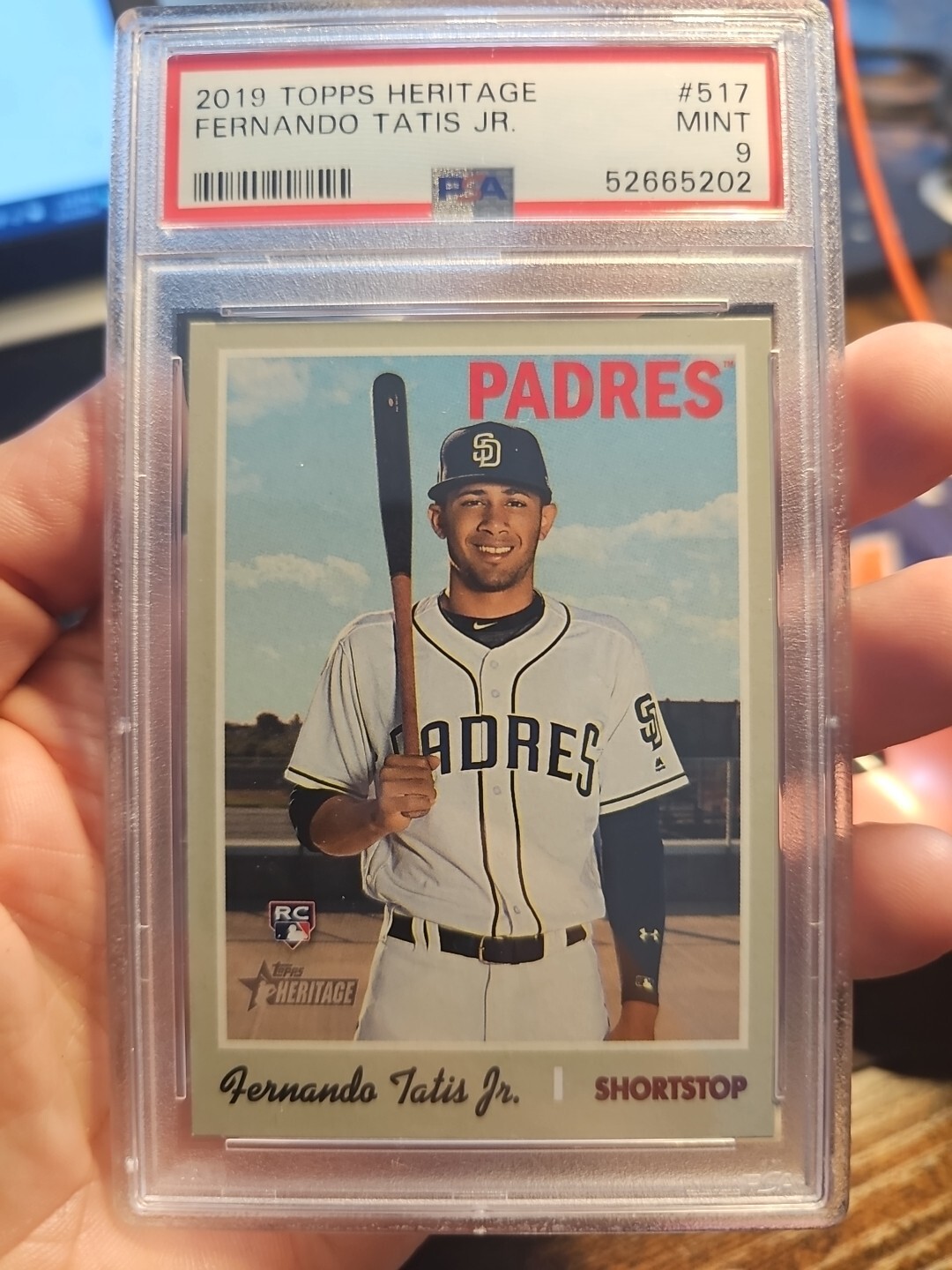 2019 Topps Heritage Fernando Tatis Jr. Rookie RC #517 Mint PSA 9 SD Padres