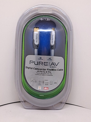New - Pure AV Belkin Digital Camcorder FireWire Cable 4-pin To 6-pin 6 FT.