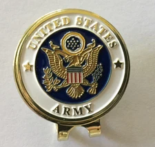 Premium US Army Hat Clip with removable Magnetic Golf Ball Marker