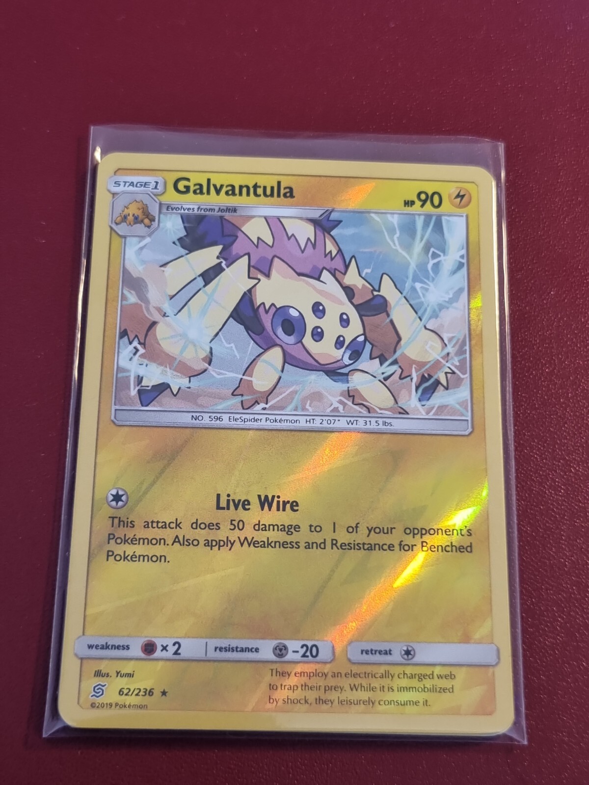 Pokemon Sun Moon Unified Minds Galvantula 62/236 Rare Reverse Holo TCG Card