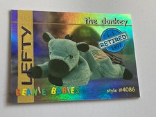 TY Beanie Babies BBOC Card - Series 1 Retired (BLUE) - LEFTY the Donkey  Foil