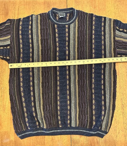 Vintage Versace Coogi Style Zopfmuster 3D Strick Pullover 2XL Cosby Biggie Opa 90er - Bild 8 von 9